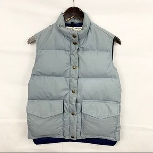 Woolrich Blue Grey Goose Down Puffer Vest